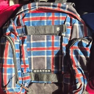 Burton Checkered Backpack in Red and Blue